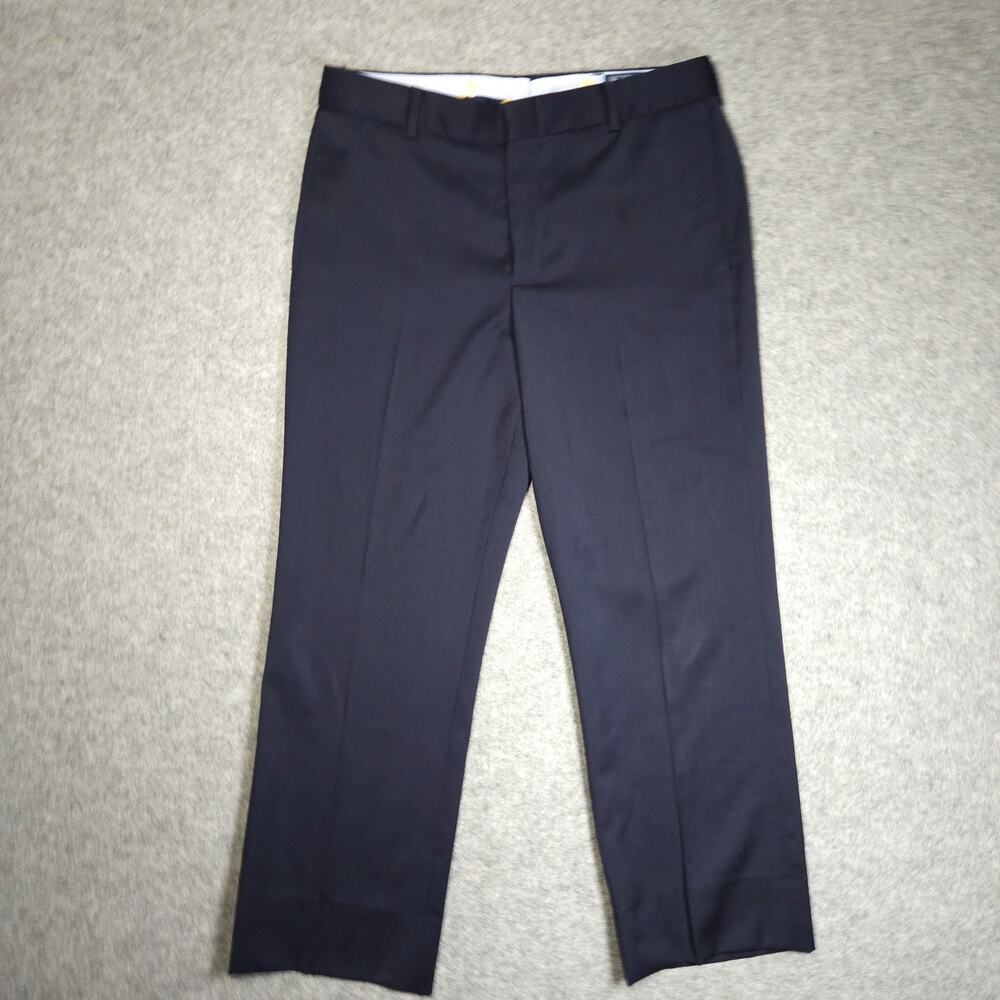 Polo Ralph Lauren Dress Pants Women Size 16 Dark Grey Navy Wool Made In Italy